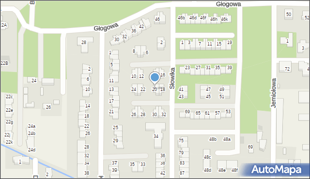 Stara Wieś, Słowika, 20, mapa Stara Wieś