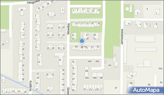 Stara Wieś, Słowika, 65, mapa Stara Wieś