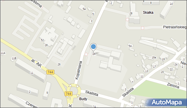 Starachowice, Słoneczna, 1A, mapa Starachowic