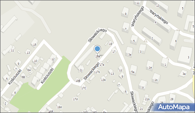 Starachowice, Słowackiego Juliusza, 19a, mapa Starachowic
