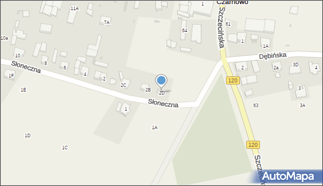 Stare Czarnowo, Słoneczna, 2D, mapa Stare Czarnowo