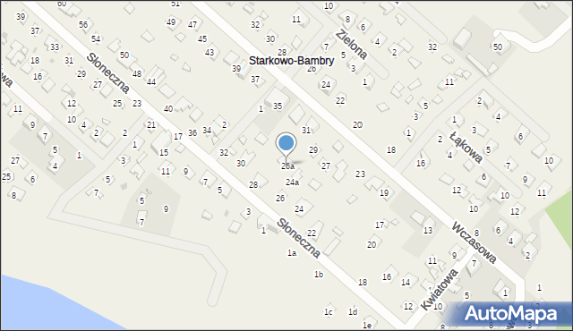 Starkowo, Słoneczna, 26a, mapa Starkowo