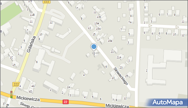 Starogard Gdański, Słowackiego Juliusza, 2, mapa Starogard Gdański