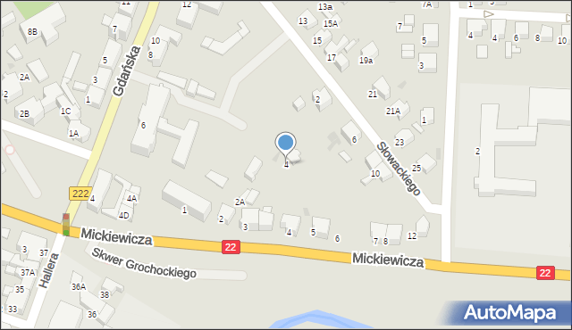 Starogard Gdański, Słowackiego Juliusza, 4, mapa Starogard Gdański