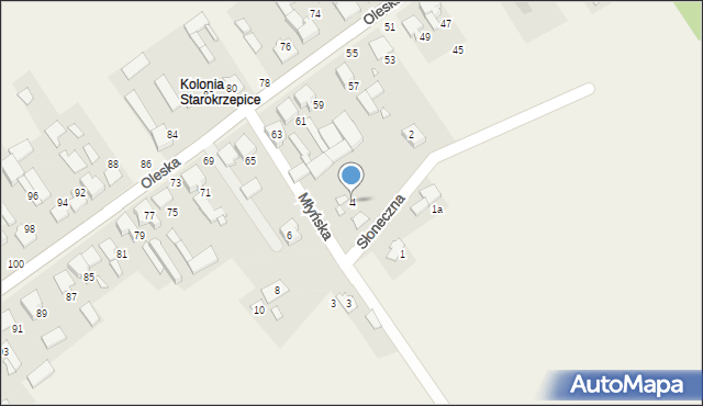 Starokrzepice, Słoneczna, 4, mapa Starokrzepice