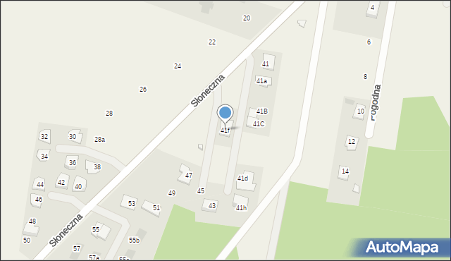 Stary Kraszew, Słoneczna, 41f, mapa Stary Kraszew