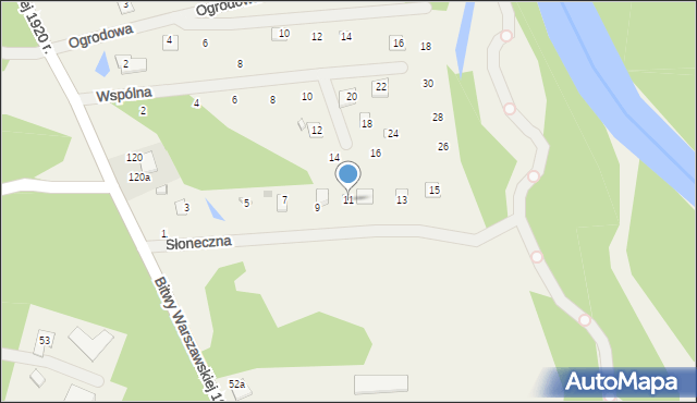 Strachów, Słoneczna, 11, mapa Strachów