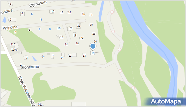 Strachów, Słoneczna, 15, mapa Strachów