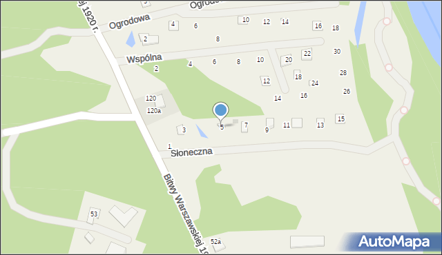 Strachów, Słoneczna, 5, mapa Strachów