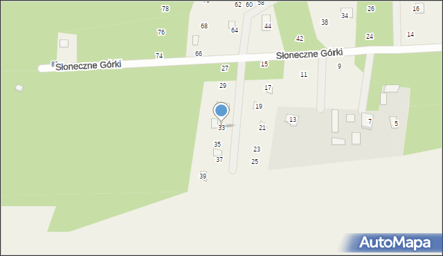 Strachów, Słoneczne Górki, 33, mapa Strachów