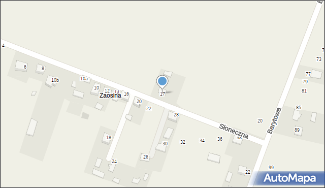 Strawczynek, Słoneczna, 17, mapa Strawczynek