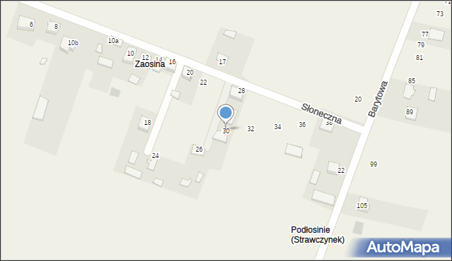 Strawczynek, Słoneczna, 30, mapa Strawczynek
