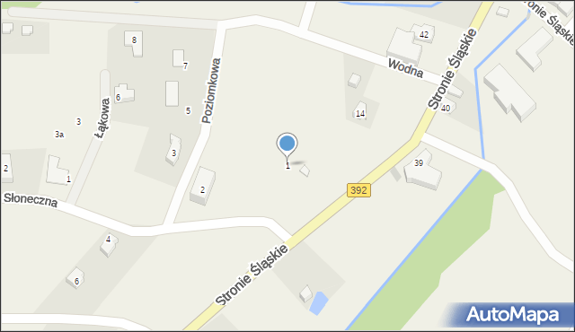 Stronie Śląskie, Słoneczna, 1, mapa Stronie Śląskie