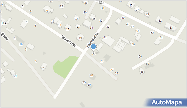 Stryków, Słoneczna, 23, mapa Stryków