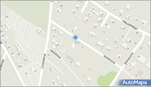 Stryków, Słoneczna, 4, mapa Stryków