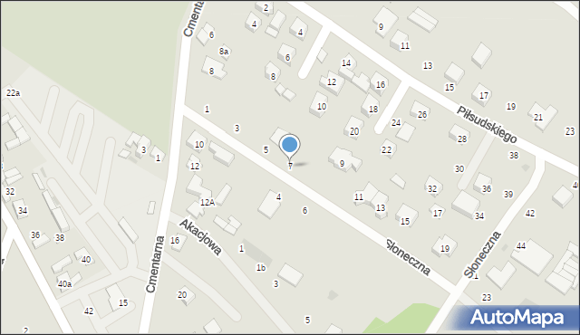 Stryków, Słoneczna, 7, mapa Stryków