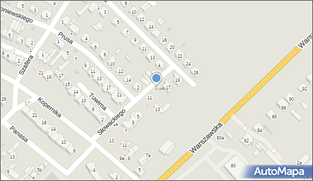 Stryków, Słowackiego Juliusza, 15, mapa Stryków