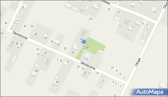 Strzała, Słoneczna, 14, mapa Strzała
