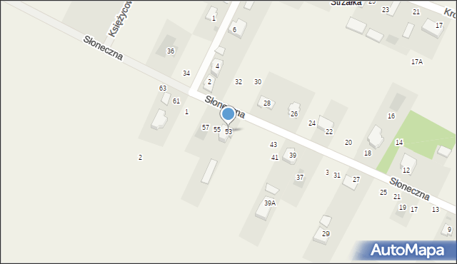 Strzała, Słoneczna, 53, mapa Strzała