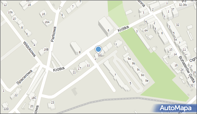 Strzegom, Słoneczne Ogrody, 1B, mapa Strzegom