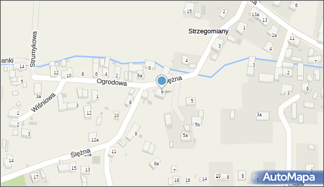 Strzegomiany, Ślężna, 7, mapa Strzegomiany