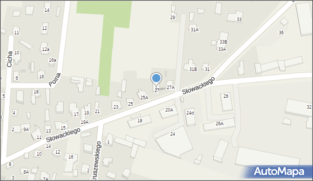 Strzegowo, Słowackiego Juliusza, 27, mapa Strzegowo