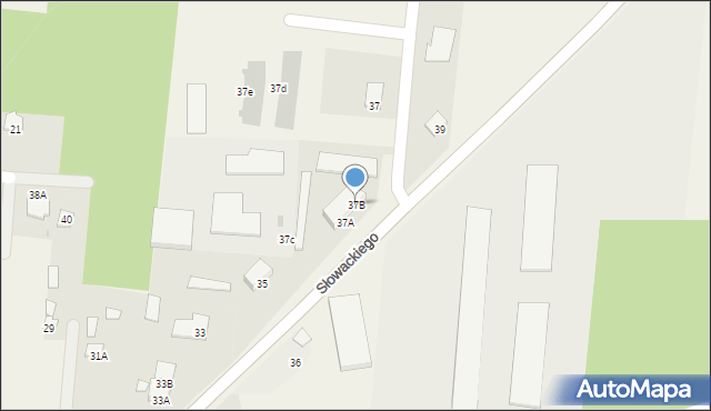 Strzegowo, Słowackiego Juliusza, 37B, mapa Strzegowo