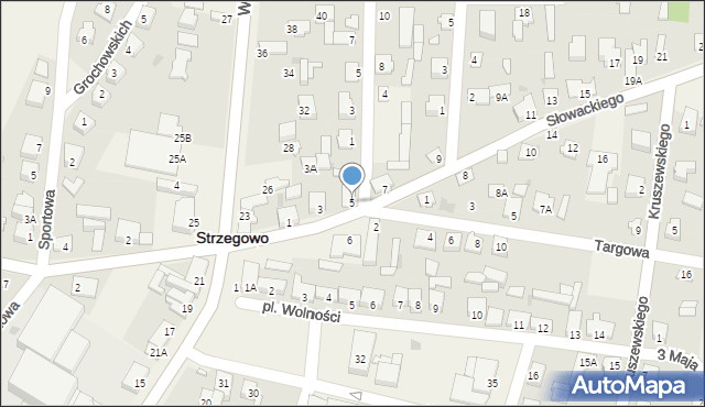 Strzegowo, Słowackiego Juliusza, 5, mapa Strzegowo