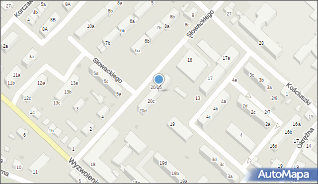 Strzelce Krajeńskie, Słowackiego Juliusza, 20b, mapa Strzelce Krajeńskie