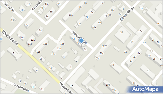Strzelce Krajeńskie, Słowackiego Juliusza, 5b, mapa Strzelce Krajeńskie