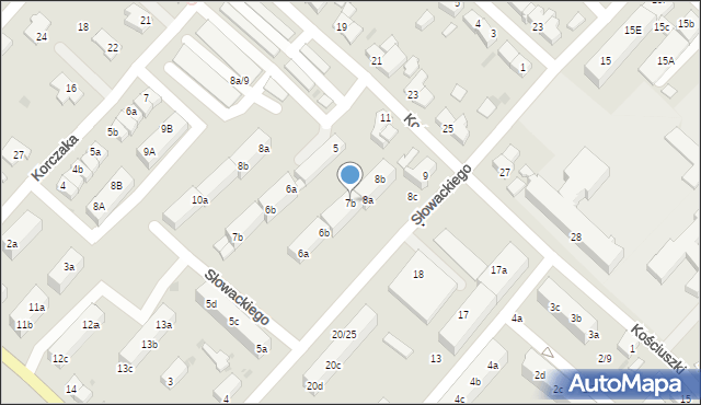 Strzelce Krajeńskie, Słowackiego Juliusza, 7b, mapa Strzelce Krajeńskie