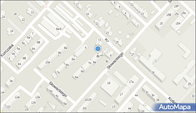 Strzelce Krajeńskie, Słowackiego Juliusza, 8b, mapa Strzelce Krajeńskie