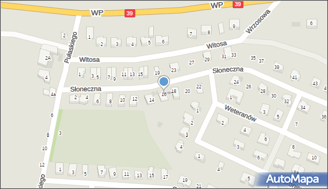 Strzelin, Słoneczna, 16, mapa Strzelin