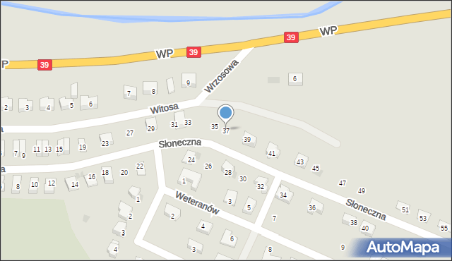 Strzelin, Słoneczna, 37, mapa Strzelin