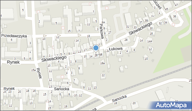 Strzyżów, Słowackiego Juliusza, 16, mapa Strzyżów