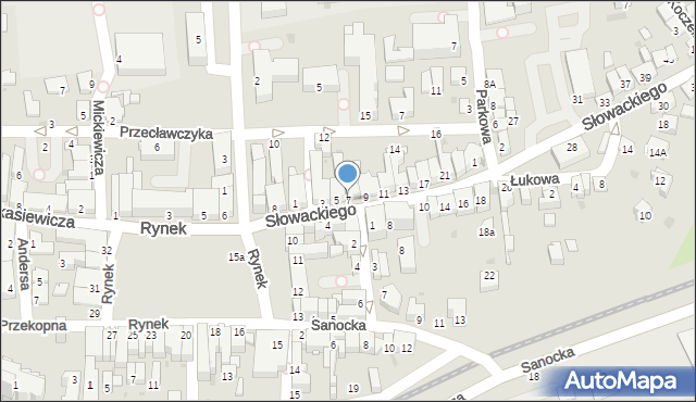 Strzyżów, Słowackiego Juliusza, 7, mapa Strzyżów