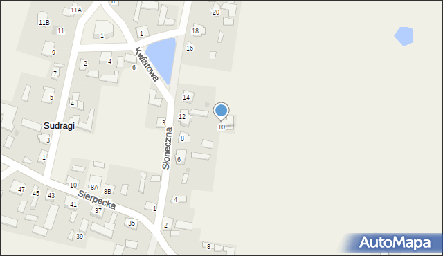 Sudragi, Słoneczna, 10, mapa Sudragi