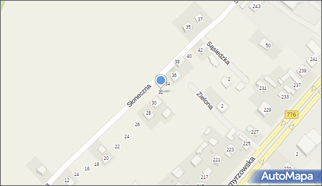 Sulechów, Słoneczna, 32, mapa Sulechów