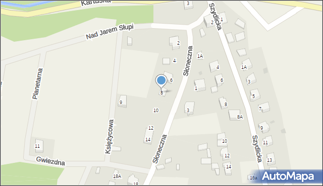 Sulęczyno, Słoneczna, 8, mapa Sulęczyno