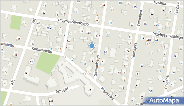 Sulejówek, Słowackiego Juliusza, 3, mapa Sulejówek