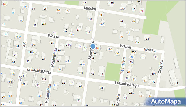 Sulejówek, Słowackiego Juliusza, 44A, mapa Sulejówek