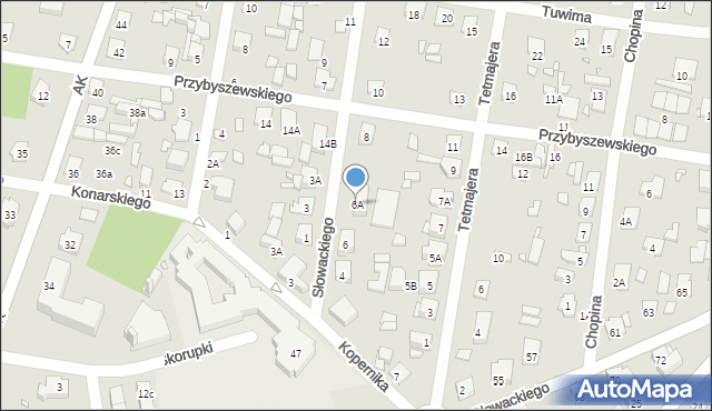 Sulejówek, Słowackiego Juliusza, 6A, mapa Sulejówek