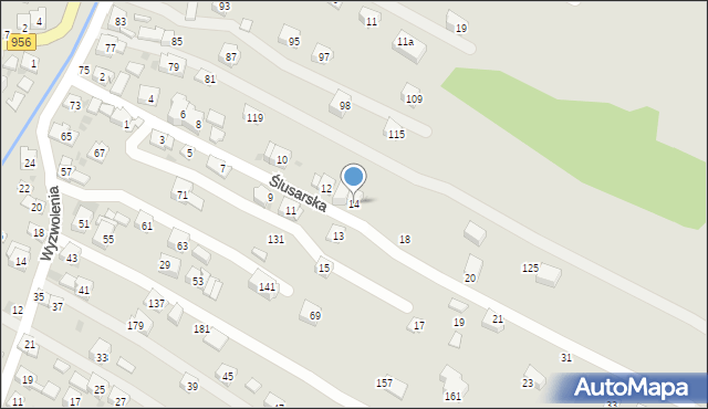 Sułkowice, Ślusarska, 14, mapa Sułkowice