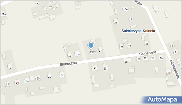 Sulmierzyce, Słoneczna, 15, mapa Sulmierzyce