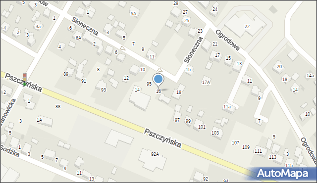 Suszec, Słoneczna, 16, mapa Suszec