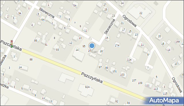 Suszec, Słoneczna, 18a, mapa Suszec