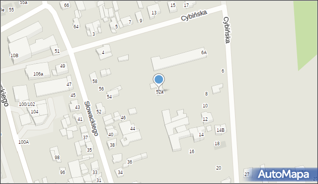 Swarzędz, Słowackiego Juliusza, 52a, mapa Swarzędz