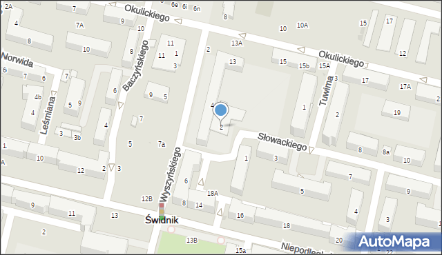 Świdnik, Słowackiego Juliusza, 2, mapa Świdnika