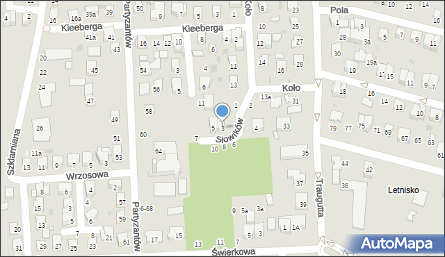 Świdnik, Słowików, 3, mapa Świdnika