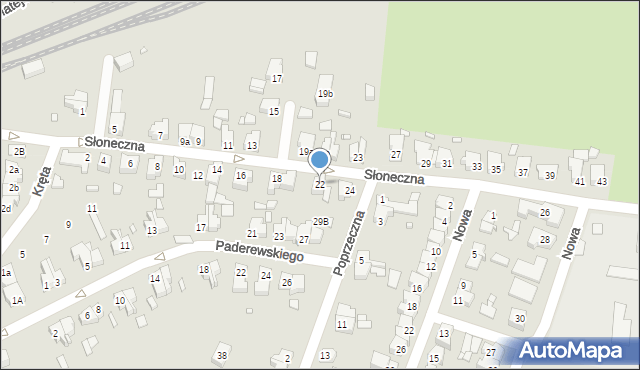 Świebodzin, Słoneczna, 22, mapa Świebodzin